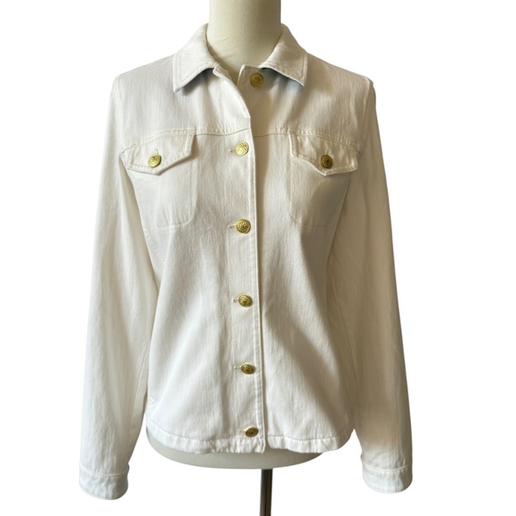 J MCLAUGHLIN COLBY JEANS JACKET BOXY CHIC PREPPY CASUAL CLASSIC TIMELESS NWOT S - Picture 3 of 12